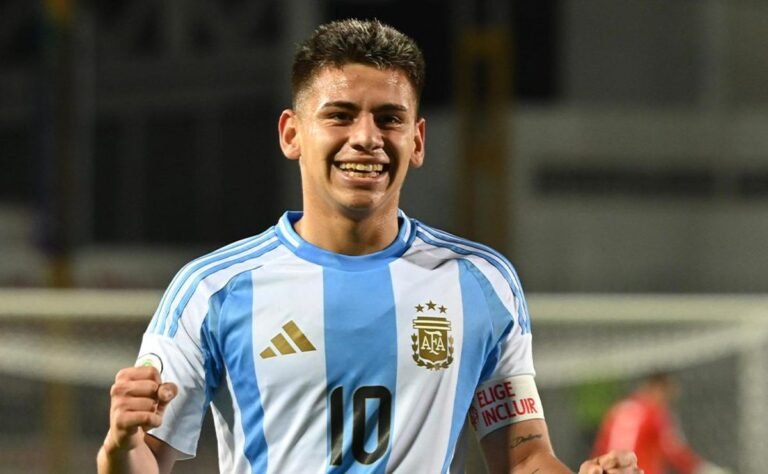 El partidazo de Claudio Echeverri ante Brasil en la Selección Argentina Sub 20 que despertó opiniones en River
