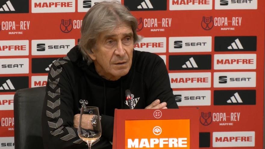 Manuel Pellegrini en sala de prensa tras el encuentro de Copa contra el FC Barcelona