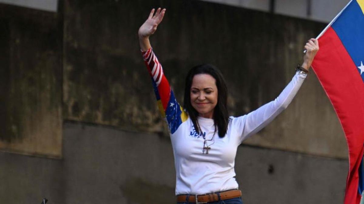 Supuesta detención y posterior liberación de María Corina Machado en una protesta en Caracas Supuesta detención y posterior liberación de María Corina Machado en una protesta en Caracas