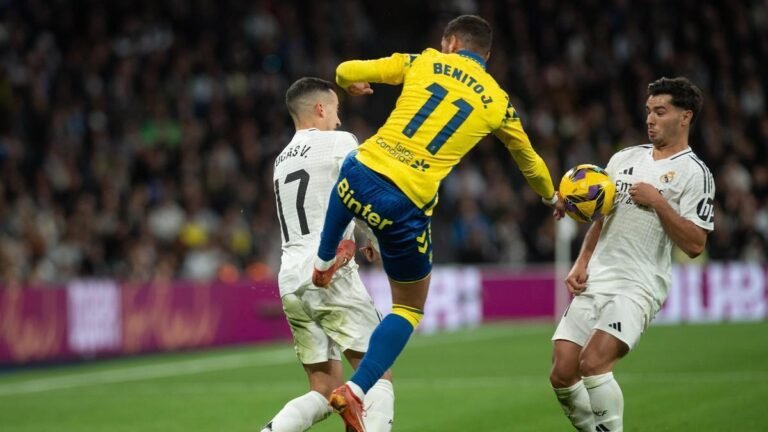 Las Palmas pierde por 4-1 ante el Real Madrid en el Santiago Bernabéu