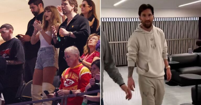 El sorprendente look de Taylor Swift y el estilo relajado de Messi se robaron las miradas en las tribunas del Super Bowl