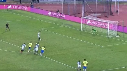 El Diablo metió la cola: Echeverri picó el penal ante Brasil
