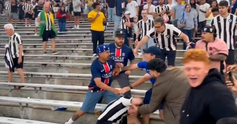 Aficionados del PSG y Botafogo protagonizaron una feroz pelea durante el partido del Mundial de Clubes